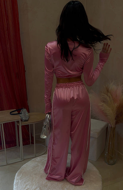 COORD SET PINK VELVET