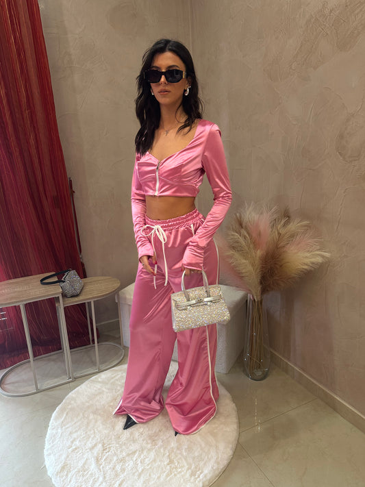 COORD SET PINK VELVET