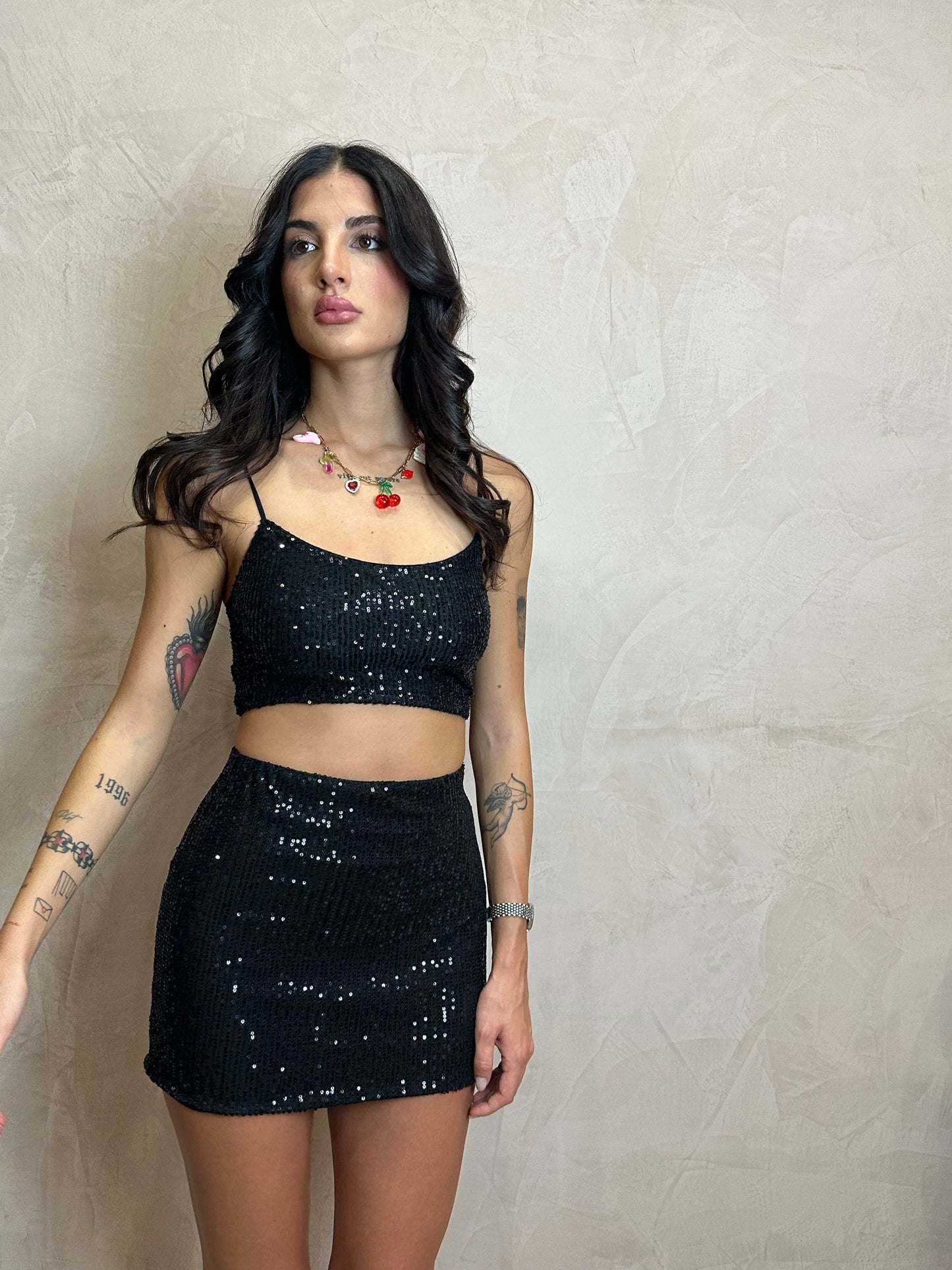 SET PAILLETTES GONNA+TOP