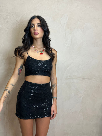 SET PAILLETTES GONNA+TOP
